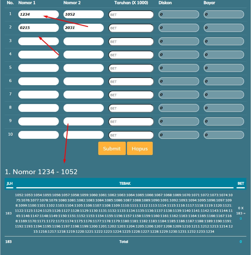 Cara Betting Angka Kepung